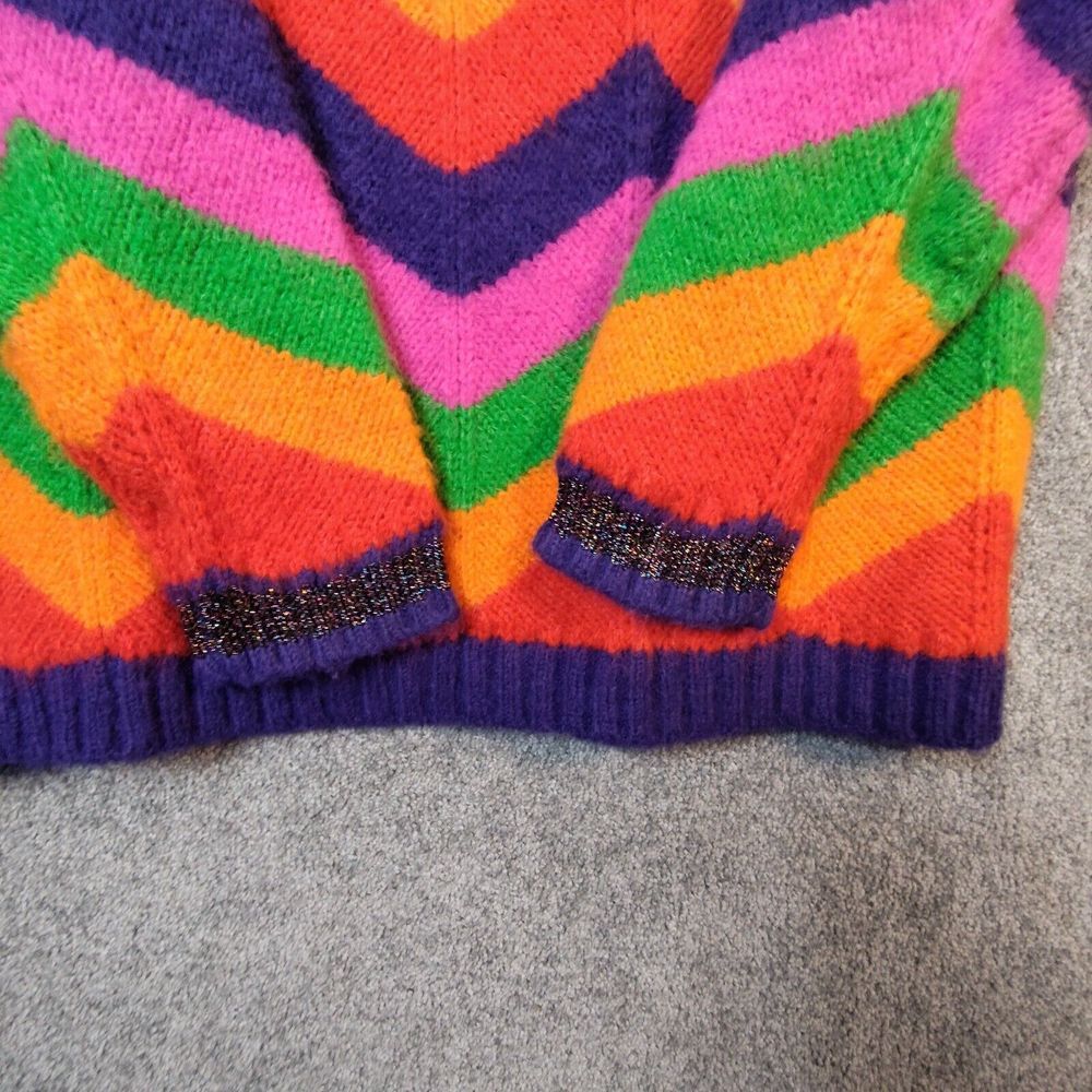 Q2 Womens Sweater Multicolor M Long Sleeve Crew Neck Pullover Chunky Knit - Picture 8 of 10